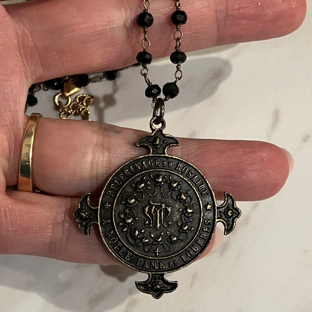 14K Goldfill Religious Medal necklace, Protective Amulet Cross - Picture 9 of 16